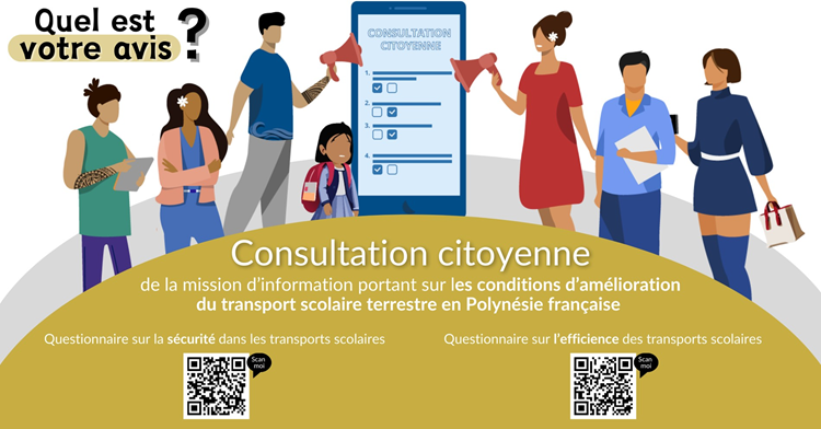 Consultation citoyenne de la mission d’information portant sur les conditions d’amélioration du transport terrestre en Polynésie française