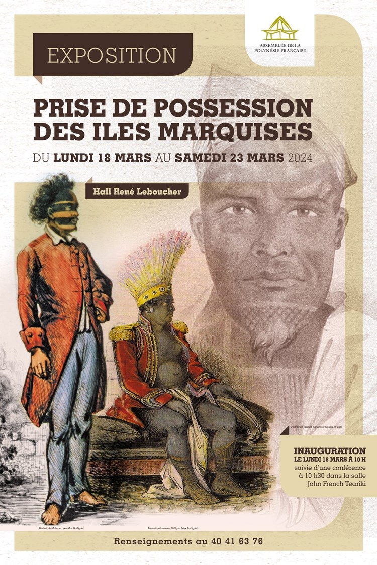 « Prise de possession des îles Marquises », une exposition et une conférence  organisées à l’assemblée de la Polynésie française 