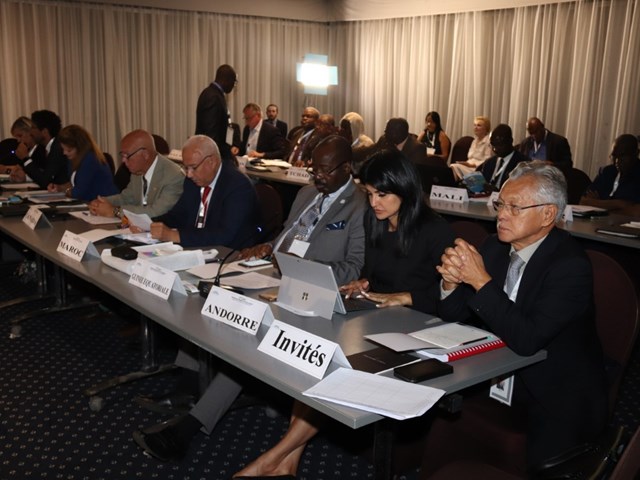 Juillet 2019 - 45ème session de l'Assemblée Parlementaire de la Francophonie à Abidjan - Le président de l'assemblée participe à la commission des affaires parlementaires