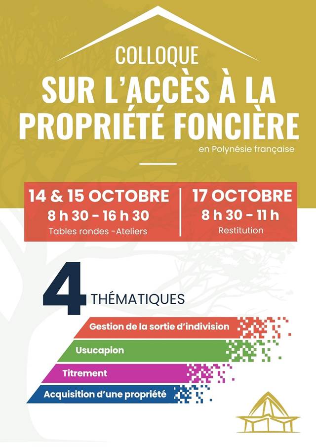 Colloque sur l'accès à la propriété foncière en Polynésie française
