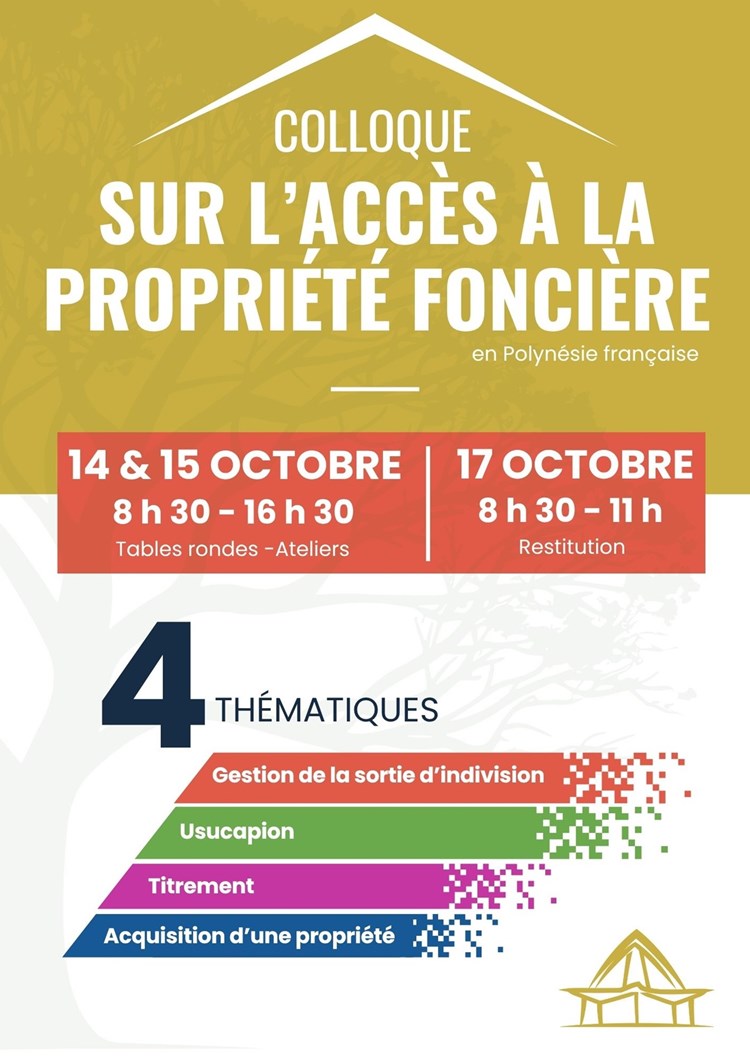 Colloque sur l'accès à la propriété foncière en Polynésie française